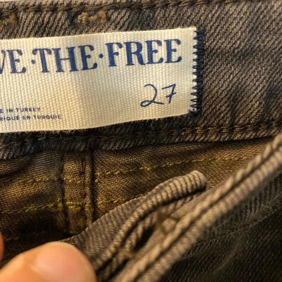 We the Free People Vector Moto Mid Rise Flare Jeans SZ 27 Stonewashed Black - Picture 6 of 9